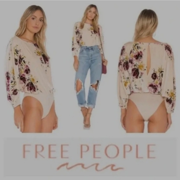 EUC🔹️XS Velvet Slouchy Babe Bodysuit in Neutral Combo - Picture 3 of 10